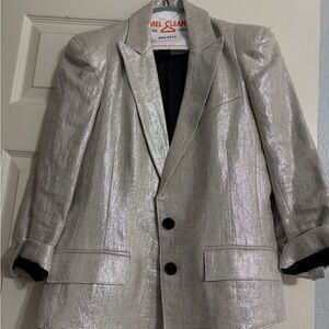 Women blazer in beige metallic silver by Smythe